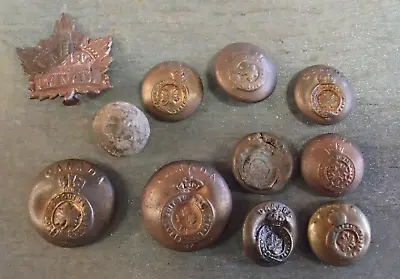 Lot Of Vintage Canada Uniform Buttons Hat Pin And Musket Ball Many Damaged • $0.99