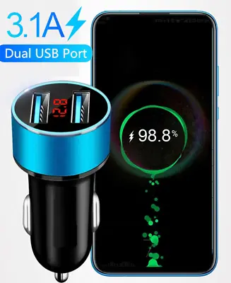 Fast Car Charger Cigarette Usb Lighter Socket 2 Port Adapter For Iphone Samsung  • £5.30