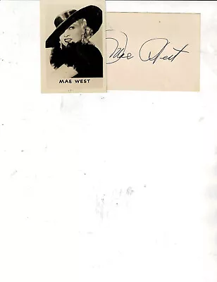 Mae West Autographed Card Signed Front And Back • $125