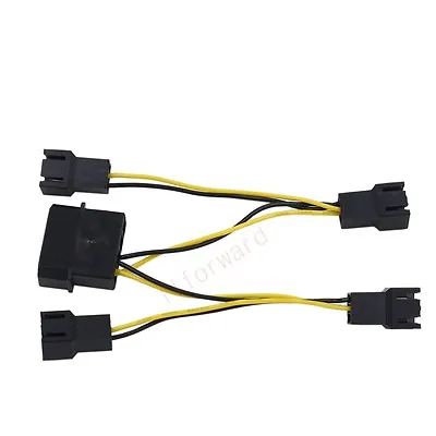 2pcs 4pin Molex To 4x 3pin Connector Extension Power Cable For Case Fan Radiator • $6.99