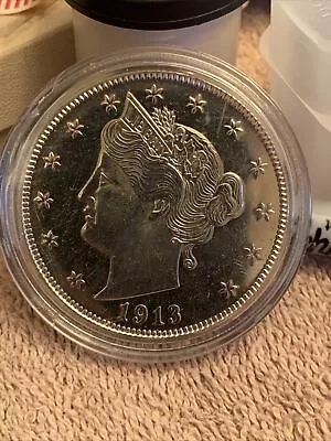 1913 Liberty V Nickel ~ Oversized Medal ~ Novelty Item • $12