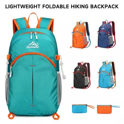 Waterproof Hiking Backpack Lightweight Packable Backpack Breathable Foldable • £8.99