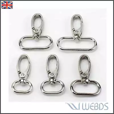 Bag Clasps Lobster Swivel Trigger Clips Snap Hook - Silver • £4.99