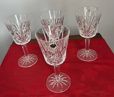 Vintage 4-Piece Clear Crystal Set Of Villemont Wine Glasses/Water Goblets By Cri • $40