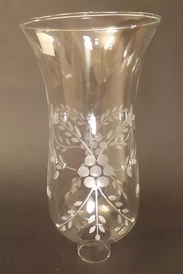 1 5/8  Clear Flower Glass Hurricane Lamp Shade Candle Chandelier Light 5  X 10  • $56.25