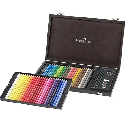 NEW 48x Faber-Castell Polychromos Coloured Pencils Wooden Box Case Set • $163.07