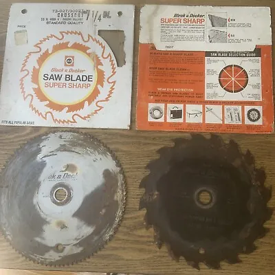 Vintage BLACK & DECKER Saw Blade2 X  7 1/4” Crosscut 5/8” Arbor Hole 73-027 Rust • $29.99