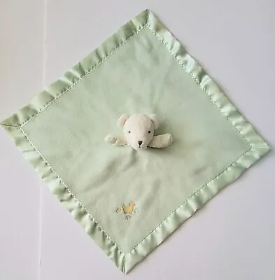 Martha Stewart Baby Mint Green Plush Bear Lovey Satin Trim Security Blanket  • $19.95