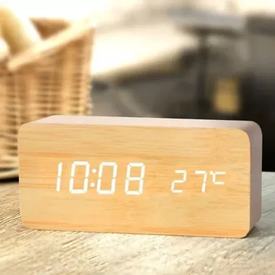 Wooden Digital Alarm Clock Led Alarm. Multiple Colours • £10