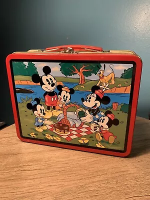 Disney Metal Lunch Box Tin 1997 Series #2 Mickey Mouse School Bus Wagon Vintage • $17.99