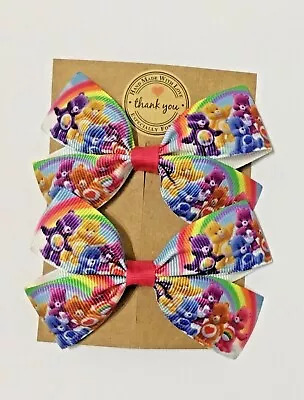 Care Bears Hair Bow Alligator Clip/ Bobbles Set Of 2 Girls Baby Toddler Bow • £3.85