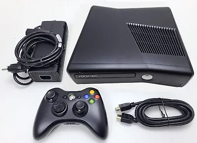 $169.95 • Buy Microsoft Xbox 360S Black XBOX 360 SLIM Video Game Console System Bundle Set Kit