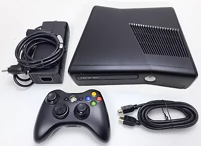 Microsoft Xbox 360S Black XBOX 360 SLIM Video Game Console System Bundle Set Kit • $161.45