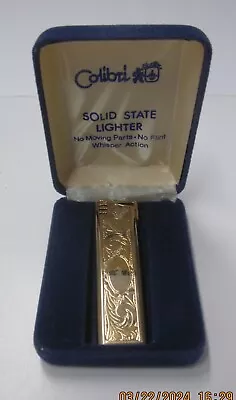 Vintage Gold Tone COLIBRI Solid State Electronic Whisper Lighter With Case • $20