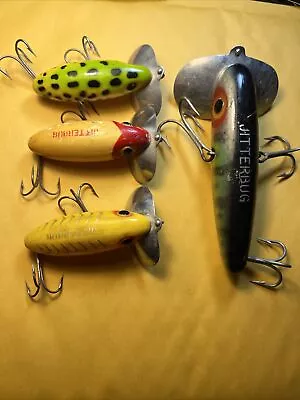 Lot Of  4 Fred Arbrogast Jitterbug Fishing Lures Topwater Used • $15.50