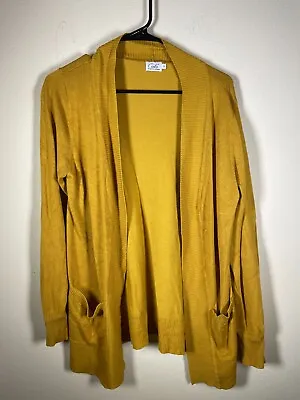 $15.99 • Buy Cielo Women's Long Sleeve Open Front Sweater Cardigan Medium Mustard Yellow