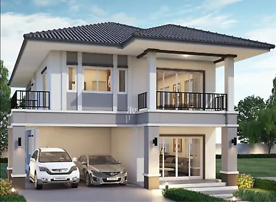 Custom  Duplex House Home Building 5 Bedroom 3 Bathroom Plans With Garage CAD • $29.99