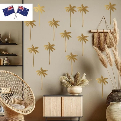 4 Pcs Gold Metallic Gold Coconut  Wall Stickers Peel And Stick  Bedroom • $16.37
