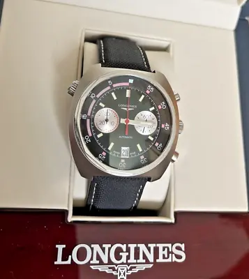 Longines Heritage Diver Black Dial 43mm Automatic Men's Watch L2.796.4.52.0 • $1199