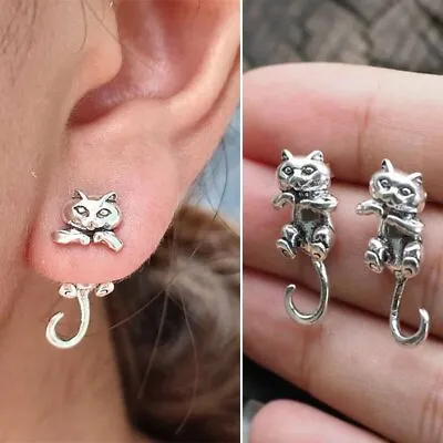 Fashion Cat Animal Piercing Earrings Ear Stud Charm Women Party Jewelry Gift • $1.89