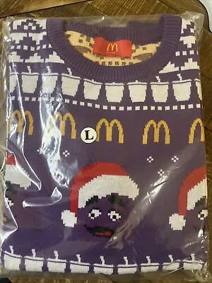 Purple Grimace Holiday Knit Sweater By McDonald’s Large Limited Edition Sold Out • $139