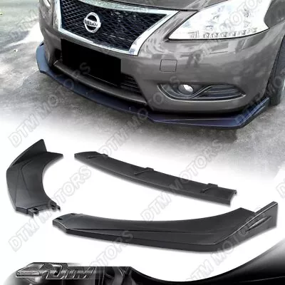 Unpainted Black Front Bumper Protector Body Splitter Spoiler Lip 3PCS Universal • $28.99