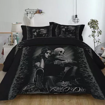 3D Skull And Sexy Women Print Halloween Bedding Set Of Duvet Cover & Pillowcases • $45.88