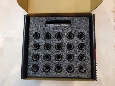 Muteki SR45R Extended Open Ended Forge Steel Lug Set 20pc W/key. Black 12x1.25 • $106.99