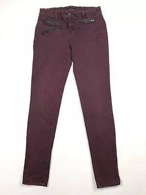 J Brand Zoey Triple Zip Super Skinny Jeans Jeggings Lava Maroon • Size 26 • $13.80