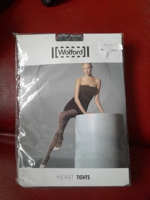 £9.99 • Buy New Wolford Tights Flower Waves Pattern Black Chine  Lacy Net Size Extra Small