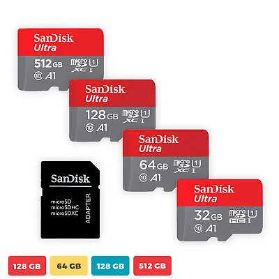 Sandisk Micro SD Card Ultra Memory Card 32GB 64GB 128GB 512GB 1TB Wholesale Lot • $5.09