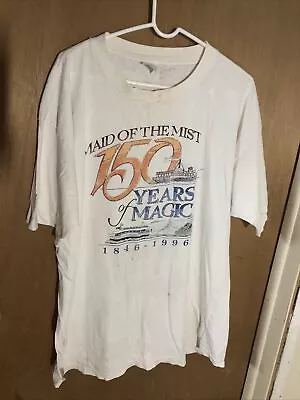 Vintage Maid Of The Mist 150 Years Of Magic 1996 White T Shirt Men's 2XL • $14.99