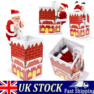 Santa Claus Climbing Chimney Doll Electric Toy With Music Christmas Kids Gift UK • £11.99