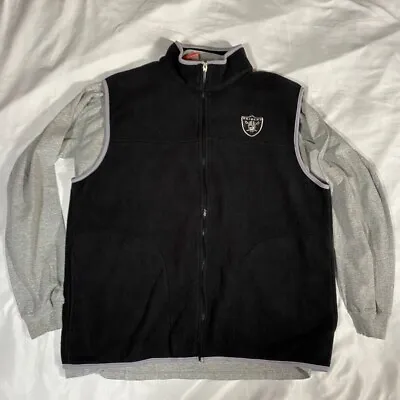 Raiders Black Vest And Gray Longsleeve Set Size L • $28.99