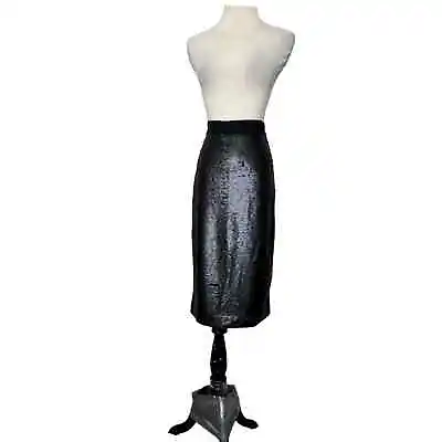 J. Crew Black Sequin Midi Pencil Skirt Size 8 • $78.75