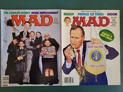 Mad Magazine Lot ~ #311 Jun 1992 & #312 Jul 1992~ Addams Family + G.bush Covers! • $7.99