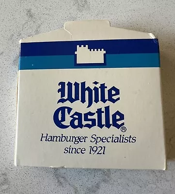 Vintage WHITE CASTLE Drink Coasters - Set 2 W/ Cardboard Holder -  Ritepoint USA • $12.75