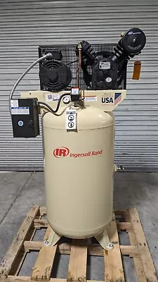 INGERSOLL-RAND Stationary Electric Air Compressor 5 Hp 80 Gal 3 Phase 230V • $2890.51