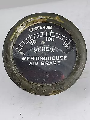 Antique Westinghouse Air Brake Reservoir Gauge Truck Bus 0-150 USA • $9