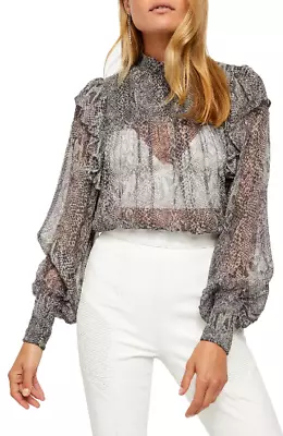 £27 • Buy FREE PEOPLE - ROMA BLOUSE Snakeskin Print  Size Medium  RRP £92.00    (69)