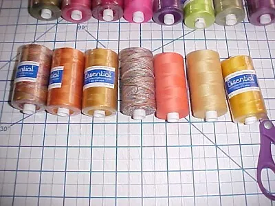 Embroidery Thread ESSENTIAL Size 50 1200 Yard Spools (7) 100% Cotton Lot A New • $37.64