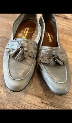 R. Martegani Boutique Line Made In Italy - MEN'S Gray LEATHER LOAFER TASSEL 9.5 • $33.56
