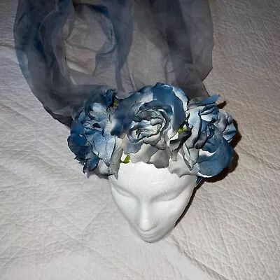 Corpse Bride Wedding Veil COSTUME Gothic Unique OOAK Emily Ghost Net Headband • $74