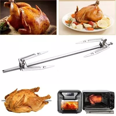 Stainless Steel Grills Rotisserie Forks Meat Spit Rods Barbecue Rotating Rack • $11.36