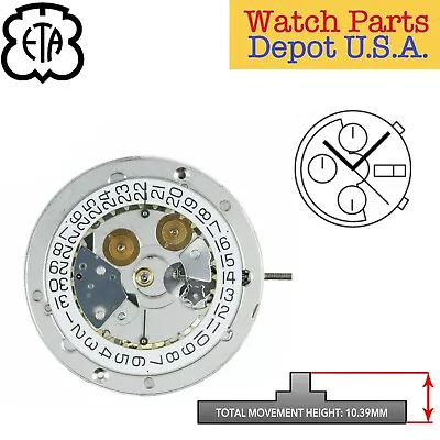 $468 • Buy ETA 7750 Or Valjoux 7750 Swiss Made Chronograph Automatic Movement Day/Date At 3