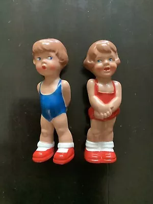 Schildkrot German Rattle Dolls 2 Girls Swimsuit  RARE • $44.97