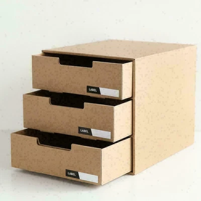 £14.12 • Buy Kraft Paper Drawer Type Sundries Storage Box Office Study Desktop DIY RcJgAa