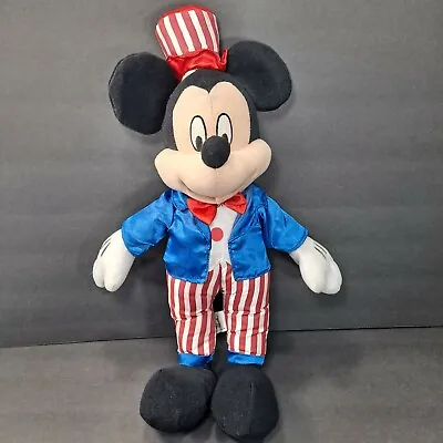 Disney Mickey Mouse Uncle Sam Outfit 15  Satin Suit Bow Tie And Hat Plush  • $12.95