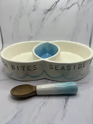 Mudpie Beach Theme Circular Three-Section Snack Server & Spoon • $15.99