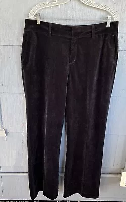 Coldwater Creek Dress Pants Womens 14 Black Velvet Career Boot Cut Leg Pockets • $22.99